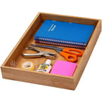 Boîte de rangement en bambou pour tiroir de cuisine, tiroir fourre-tout, bureau, chambre à coucher, chambre d'enfant, artisanat, couture et salle de bain, lot de 12