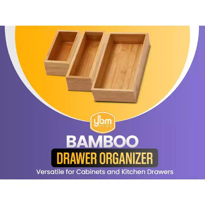 Boîte de rangement en bambou pour tiroir de cuisine, tiroir fourre-tout, bureau, chambre à coucher, chambre d'enfant, artisanat, couture et salle de bain, lot de 12