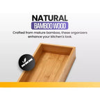 Boîte de rangement en bambou pour tiroir de cuisine, tiroir fourre-tout, bureau, chambre à coucher, chambre d'enfant, artisanat, couture et salle de bain, lot de 12