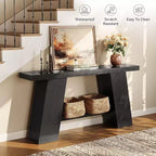 Lantine Table console noire de 70,8 pouces de long pour entrée, table de canapé étroite et moderne pour entrée, couloir, salon