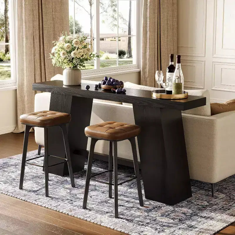 Lantine Table console noire de 70,8 pouces de long pour entrée, table de canapé étroite et moderne pour entrée, couloir, salon