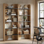 Bibliothèque Lantine à 5 niveaux, étagère double de 180 cm de haut avec étagères ouvertes, bibliothèque autoportante pour bureau à domicile, salon