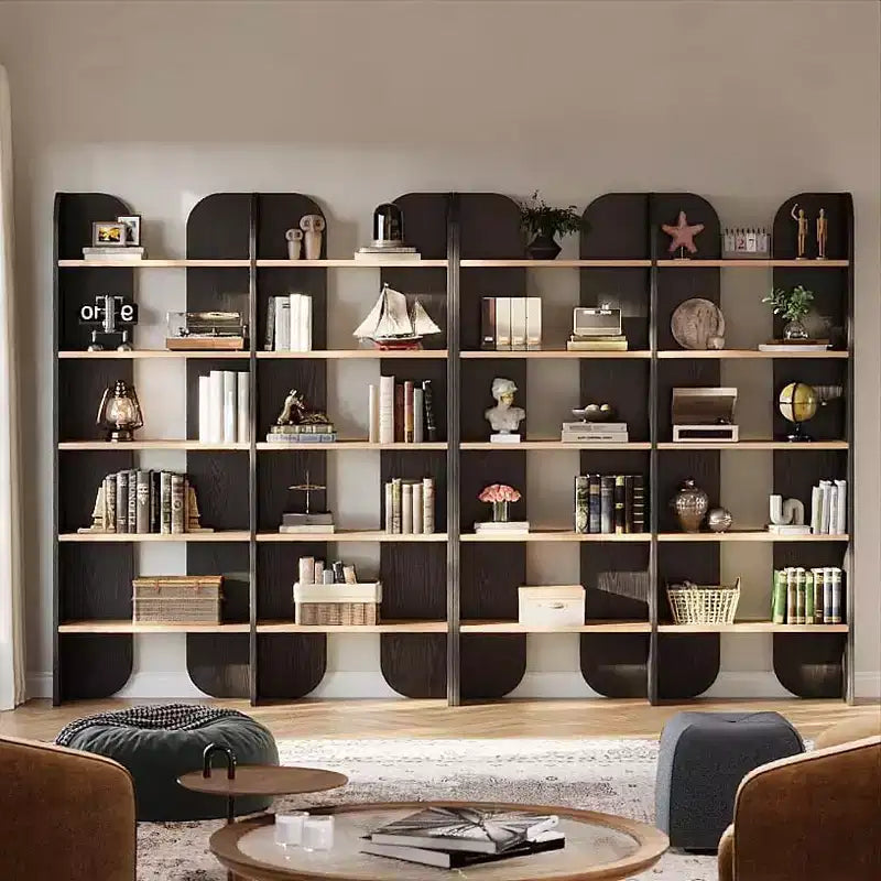 Bibliothèque Lantine à 5 niveaux, étagère double de 180 cm de haut avec étagères ouvertes, bibliothèque autoportante pour bureau à domicile, salon