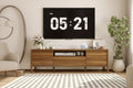 Famapy Minimalist Natural Style Modern TV Stand with Solid Wood Legs - Organize Media & Decor Spacious Storage