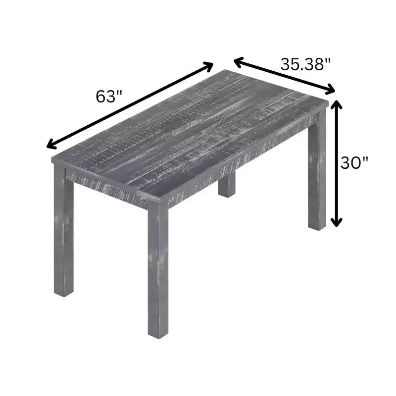 Table à manger rectangulaire en bois massif de 160 cm, pour 6 personnes, avec pieds en bois pour salle à manger et salon