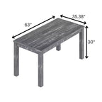 Table à manger rectangulaire en bois massif de 160 cm, pour 6 personnes, avec pieds en bois pour salle à manger et salon
