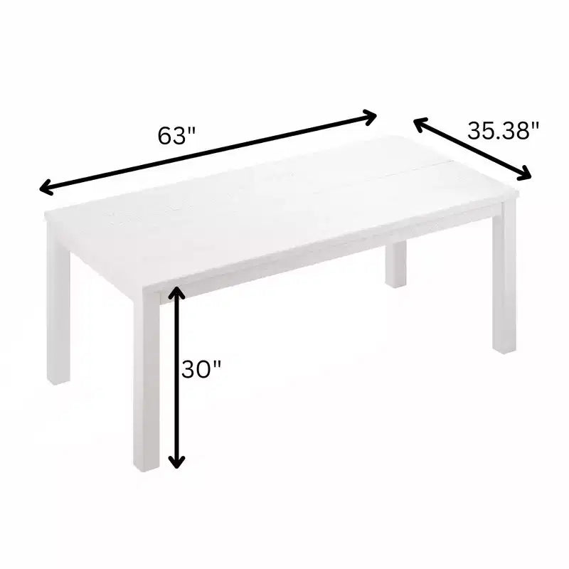 Table à manger rectangulaire en bois massif de 160 cm, pour 6 personnes, avec pieds en bois pour salle à manger et salon