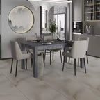 Table à manger rectangulaire en bois massif de 160 cm, pour 6 personnes, avec pieds en bois pour salle à manger et salon