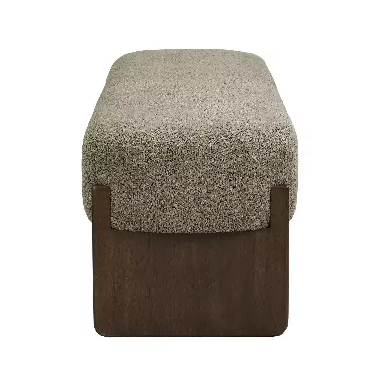 Pouffe en fil bouclé rembourré en hévéa moderne Arabella 64