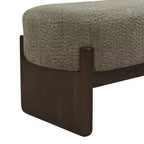 Pouffe en fil bouclé rembourré en hévéa moderne Arabella 64