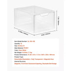 Boîtes de rangement pour chaussures, lot de 12 boîtes à chaussures empilables transparentes avec porte magnétique, conviennent jusqu'à la taille US 13, blanc transparent