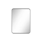 Miroir de salle de bain, Miroir de courtoisie rectangulaire arrondi pour lavabo, Miroir mural, Verre trempé HD et cadre en aluminium antirouille