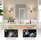 Miroir de salle de bain, Miroir de courtoisie rectangulaire arrondi pour lavabo, Miroir mural, Verre trempé HD et cadre en aluminium antirouille
