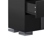 Commode à 6 tiroirs, commode en bois avec poignée en métal, armoire de rangement miroir pour chambre à coucher
