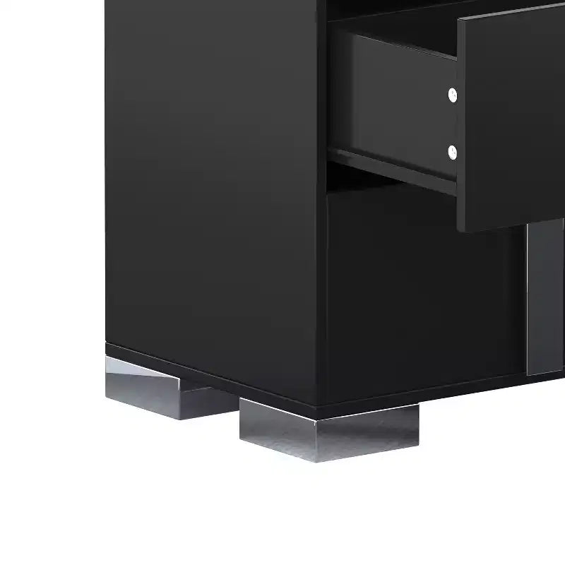 Commode à 6 tiroirs, commode en bois avec poignée en métal, armoire de rangement miroir pour chambre à coucher