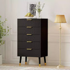Commode à 5 tiroirs pour chambre à coucher, commode de chambre moderne, commode de rangement, meuble de rangement, petite table de chevet cannelée pour chambre à coucher
