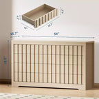 Commode cannelée à 8 tiroirs - Design sans poignée avec rangement profond pour chambre et salon