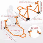 Béquille de moto, lève-moto robuste de 385 kg avec roues - Support avant et arrière réglable pour tous les modèles