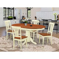 HomeStock Belmont 5-Piece Dining Room Table Set, White