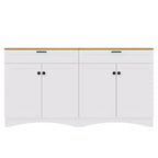 Meuble TV de ferme avec 2 tiroirs pour téléviseurs jusqu'à 70 pouces, buffet polyvalent en grain de bois, meuble de rangement de style Mid-Century