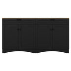 Meuble TV de ferme avec 2 tiroirs pour téléviseurs jusqu'à 70 pouces, buffet polyvalent en grain de bois, meuble de rangement de style Mid-Century