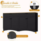 Meuble TV de ferme avec 2 tiroirs pour téléviseurs jusqu'à 70 pouces, buffet polyvalent en grain de bois, meuble de rangement de style Mid-Century
