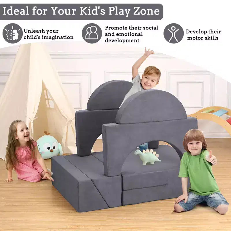 Canapé pour enfants, canapé de jeu modulaire pour tout-petits - Convertible multifonctionnel pour salle de jeux ou chambre d'enfant