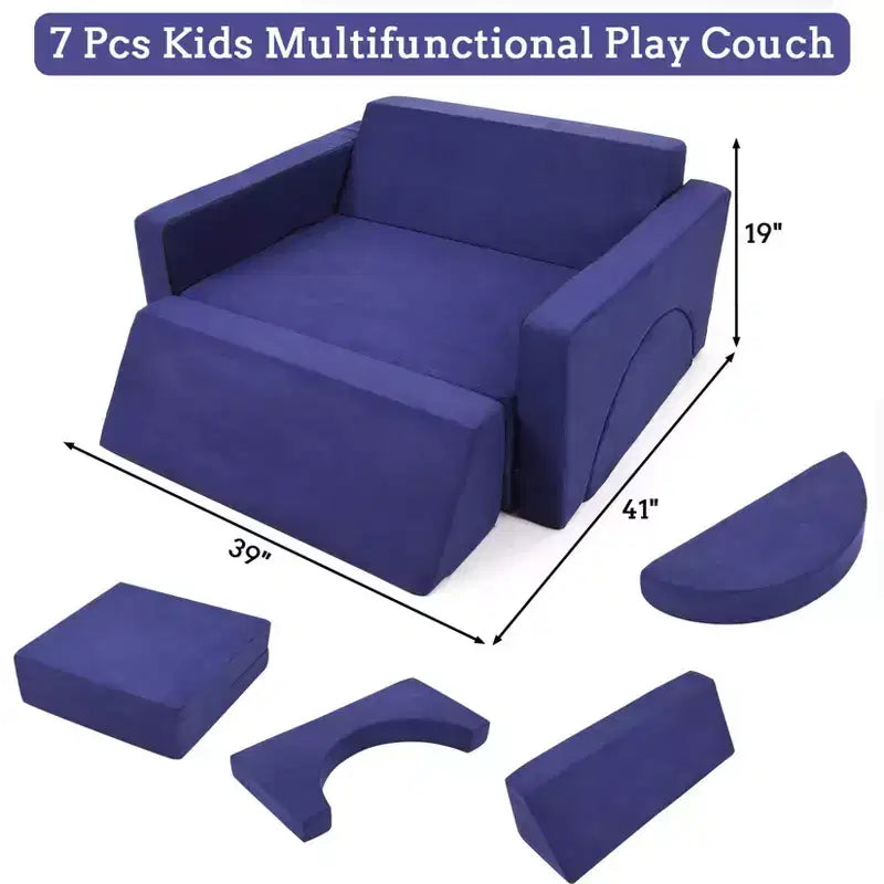 Canapé pour enfants, canapé de jeu modulaire pour tout-petits - Convertible multifonctionnel pour salle de jeux ou chambre d'enfant