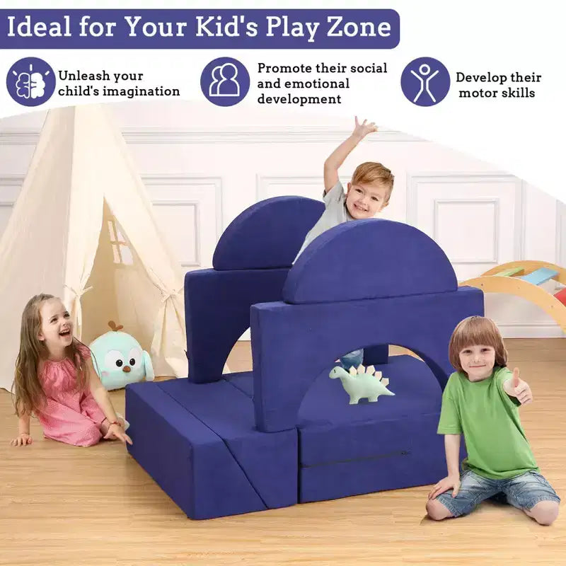 Canapé pour enfants, canapé de jeu modulaire pour tout-petits - Convertible multifonctionnel pour salle de jeux ou chambre d'enfant