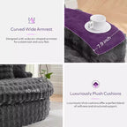 Canapé rond surdimensionné de 83 pouces, canapé-lit moelleux avec 6 oreillers, chaise longue ronde pour chambre à coucher, salon