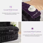 Canapé rond surdimensionné de 83 pouces, canapé-lit moelleux avec 6 oreillers, chaise longue ronde pour chambre à coucher, salon