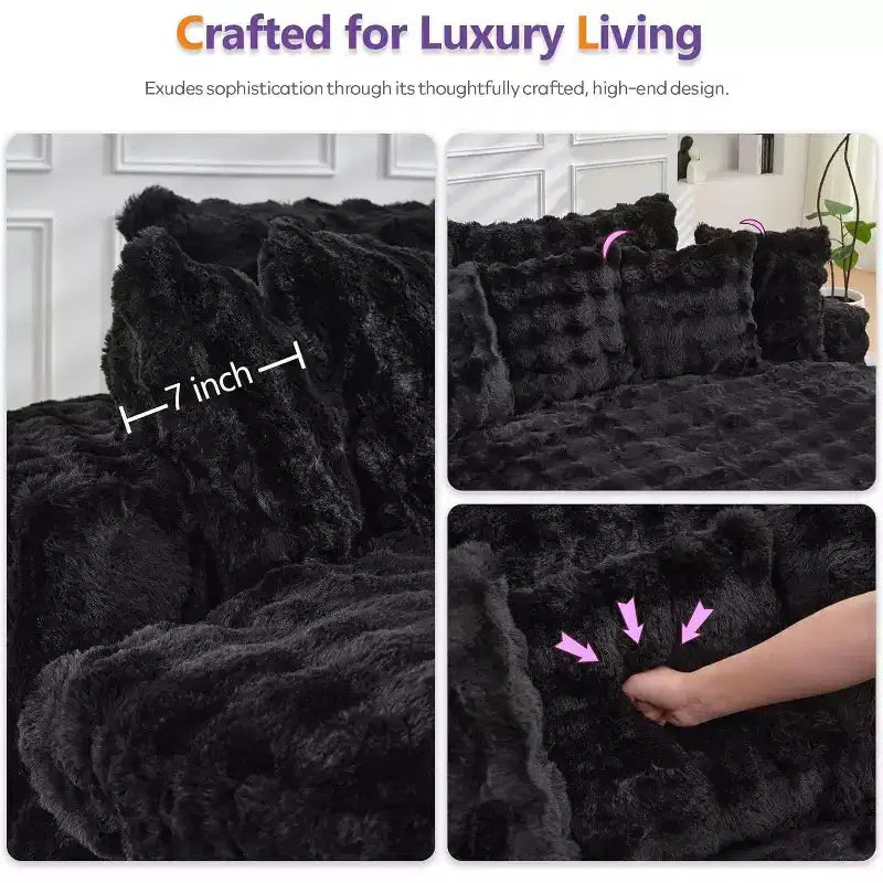 Canapé rond surdimensionné de 83 pouces, canapé-lit moelleux avec 6 oreillers, chaise longue ronde pour chambre à coucher, salon
