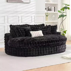 Canapé rond surdimensionné de 83 pouces, canapé-lit moelleux avec 6 oreillers, chaise longue ronde pour chambre à coucher, salon