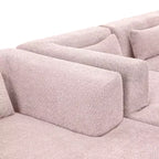 Canapé d'angle modulaire en bouclette, canapé sectionnel moderne en mousse compressée avec deux méridiennes