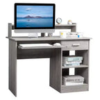 Bureau d'ordinateur moderne P2 en aggloméré de 15 mm gris