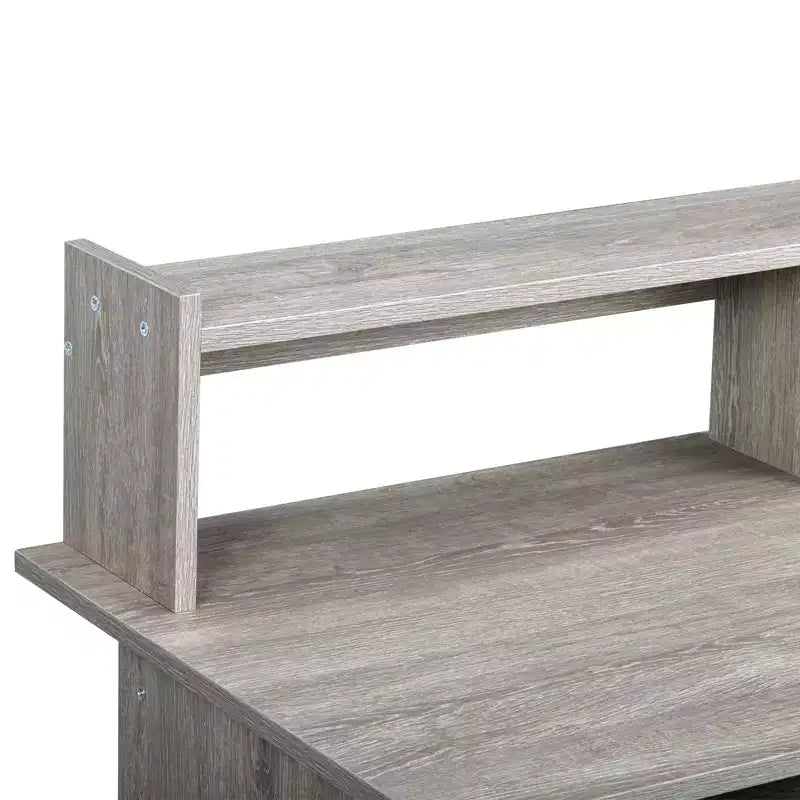 Bureau d'ordinateur moderne P2 en aggloméré de 15 mm gris
