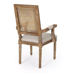 Chaises de salle à manger rembourrées en bois et rotin de style campagnard Zentner (4 pièces)