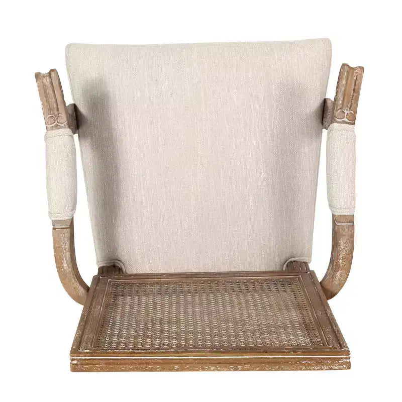 Chaises de salle à manger rembourrées en bois et rotin de style campagnard Zentner (4 pièces)