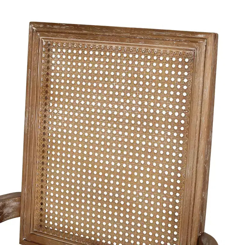 Chaises de salle à manger rembourrées en bois et rotin de style campagnard Zentner (4 pièces)