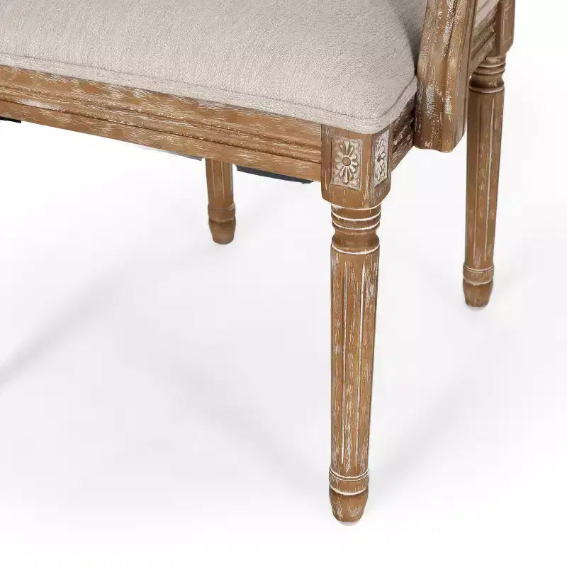 Chaises de salle à manger rembourrées en bois et rotin de style campagnard Zentner (4 pièces)