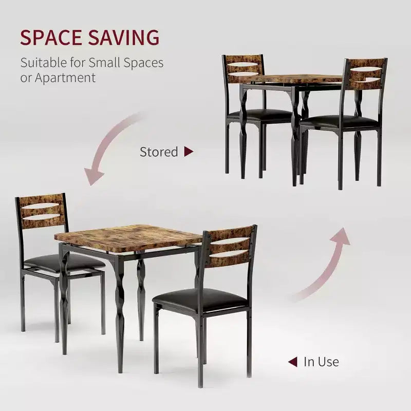 Table et chaises pour 2, table à manger 3 pièces avec pieds de table en spirale pour petits espaces, cuisine, appartement