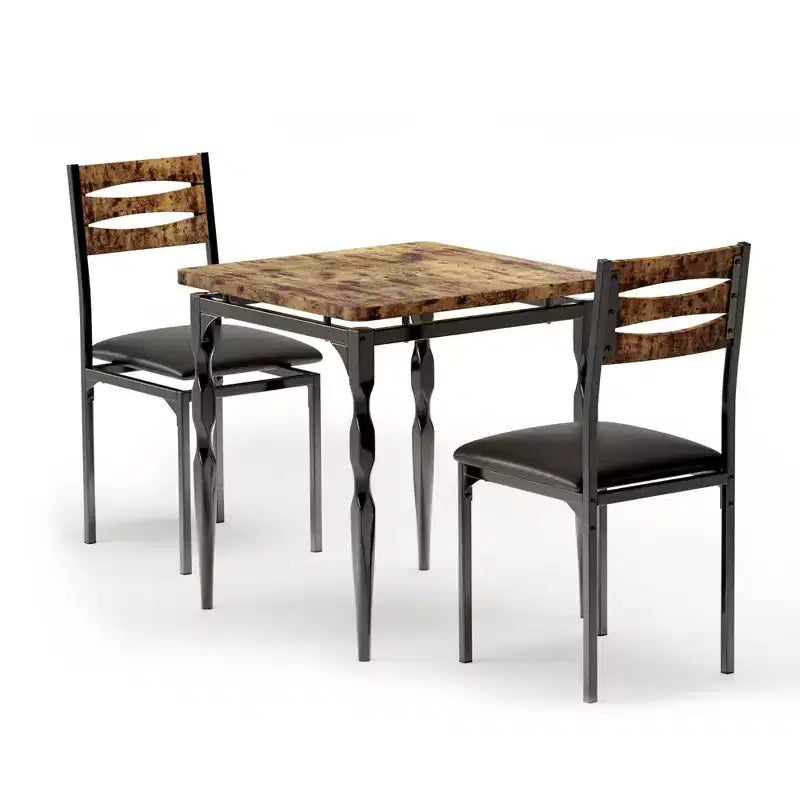 Table et chaises pour 2, table à manger 3 pièces avec pieds de table en spirale pour petits espaces, cuisine, appartement