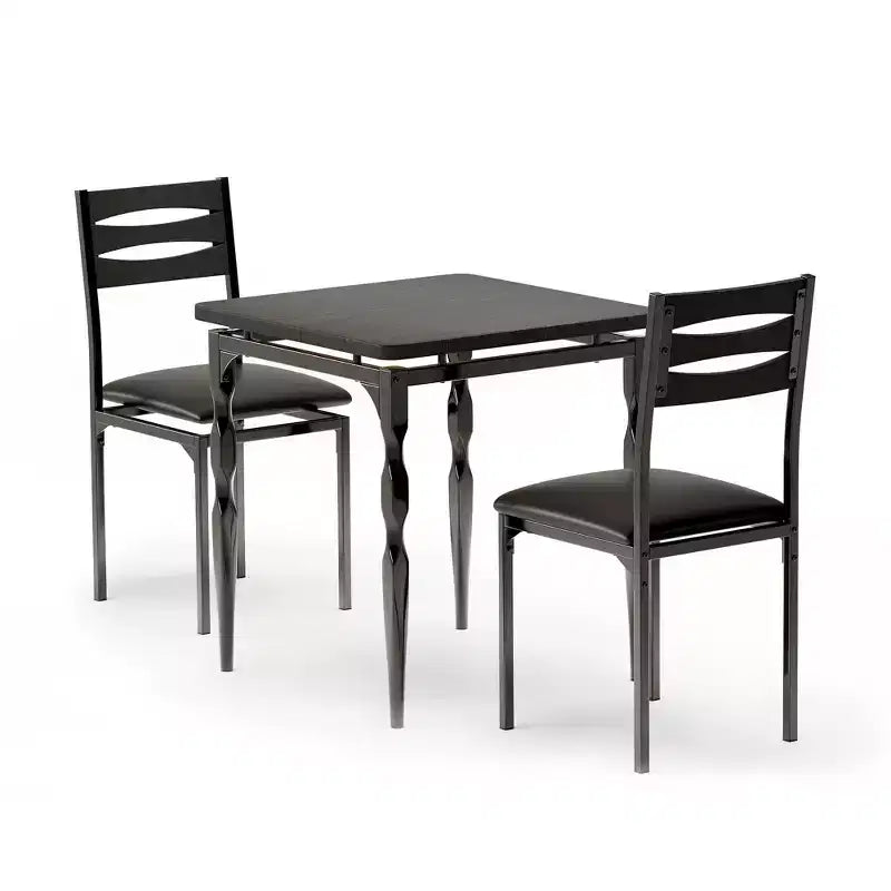 Table et chaises pour 2, table à manger 3 pièces avec pieds de table en spirale pour petits espaces, cuisine, appartement