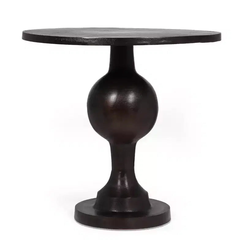 Table à manger circulaire Devries en aluminium, faite à la main et de style moderne
