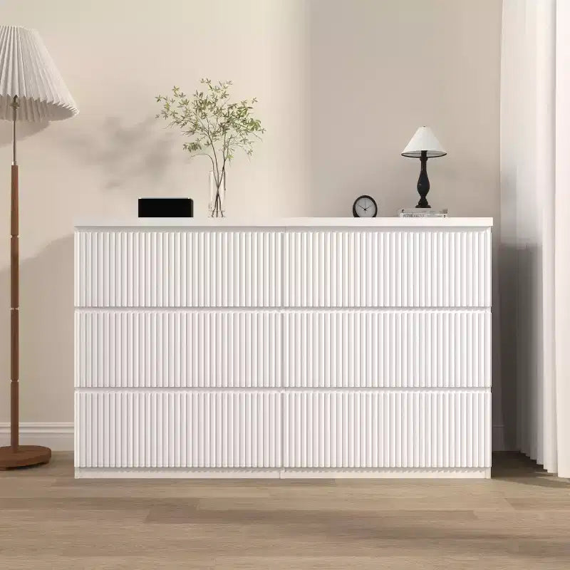 GDFStudio Morvak 47.2'' Modern Wooden Dresser with 6 Drawers