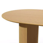 Table à manger ovale en bois massif 67 x 33,5 Table de cuisine moderne de style campagnard avec pieds ondulés massifs pour salon, cuisine, bureau à domicile Naturel