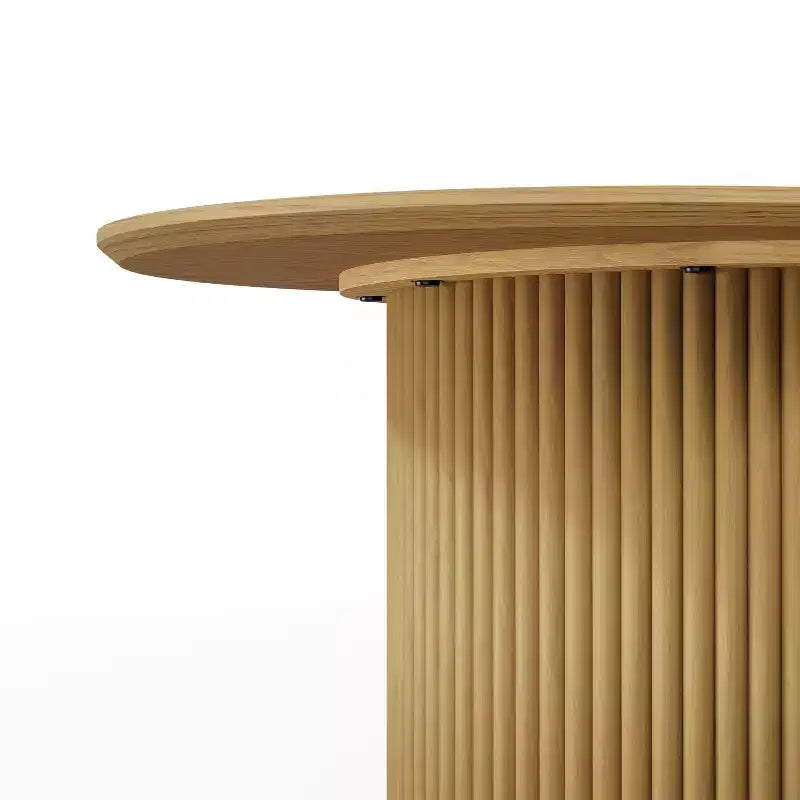 Table à manger ovale en bois massif 67 x 33,5 Table de cuisine moderne de style campagnard avec pieds ondulés massifs pour salon, cuisine, bureau à domicile Naturel