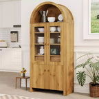 71 Inch Tall Arched Cabinet - Arched Kitchen Pantry Cabinet with Hidden Drawer, Adjustable Shelves, Display Storage for Living Room, Dining Room