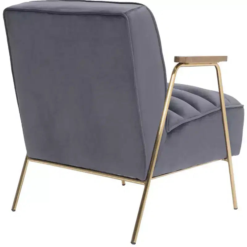 Fauteuil d'appoint en velours gris Woodford
