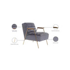 Fauteuil d'appoint en velours gris Woodford